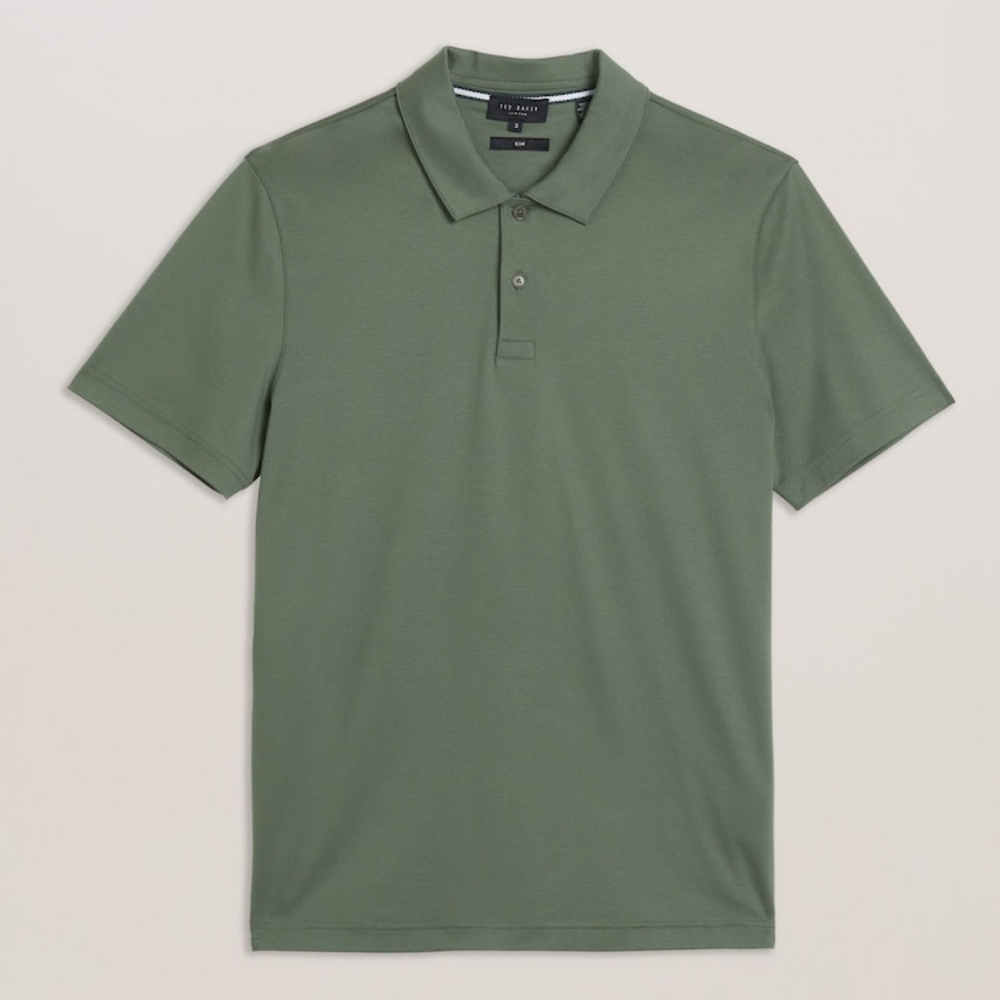 Ted Baker Green Slim 100% Cotton Zeiter Short Sleeve Soft Touch Polo Shirt